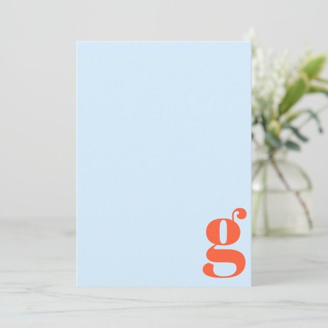 Minimalist monogrammierter Anfangsbuchstabe Retro  Mitteilungskarte (Stehend Vorderseite)