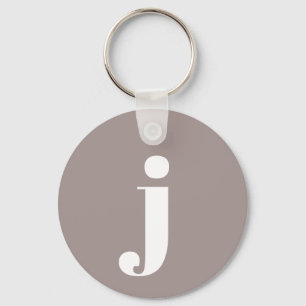 Minimalist monogrammiertes Initial in Taupebraun Schlüsselanhänger