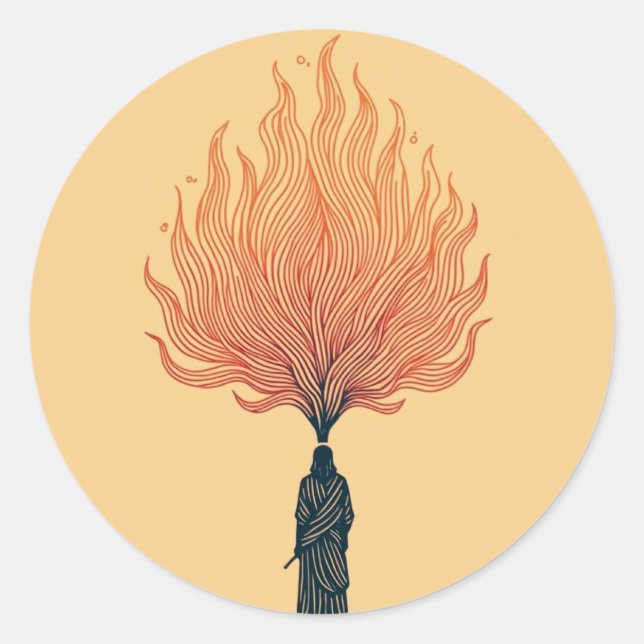 Minimalist Moses and the Burning Bush Sticker (Vorderseite)