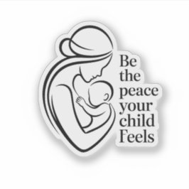 Minimalist Mother Baby Line Art Quote Aufkleber