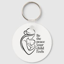 Minimalist Mother Baby Line Art Quote Schlüsselanhänger