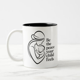 Minimalist Mother Baby Line Art Quote Zweifarbige Tasse