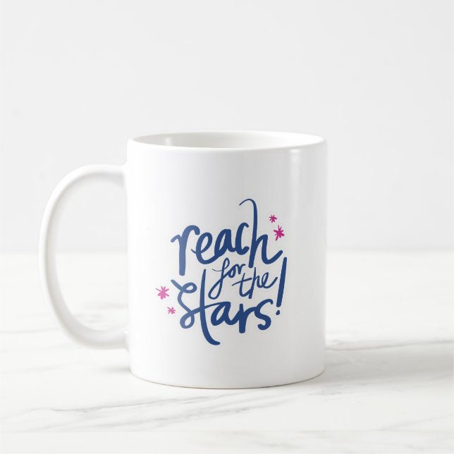 Minimalist Motivation Reach for the Stars Lively Kaffeetasse (Links)