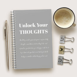 Minimalist Motivational Gray Notebook Notizbuch