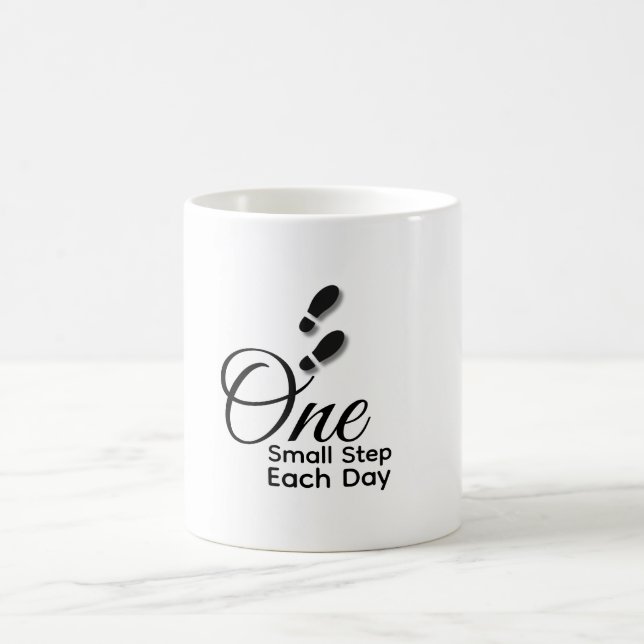 Minimalist Motivational Mug – One Small Step Each  Kaffeetasse (Mittel)