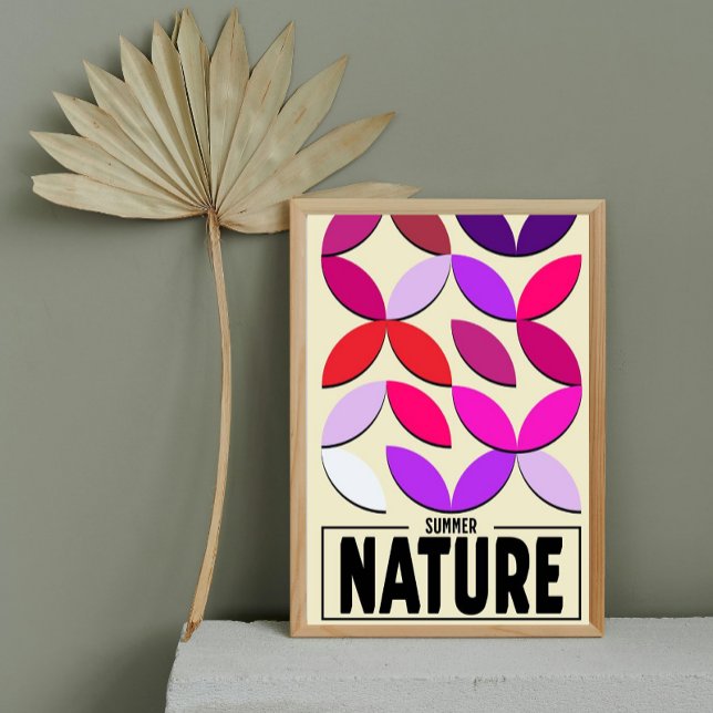 Minimalist Nature Poster – Summer Botanic Wall Art (add a touch of color to your space with this simple design poster, one for every season!!)