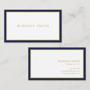 Minimalist Navy Blau und Gold Professional Visitenkarte