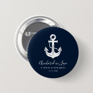 Minimalist Navy Blau & Weiß Benutzername Anker Button