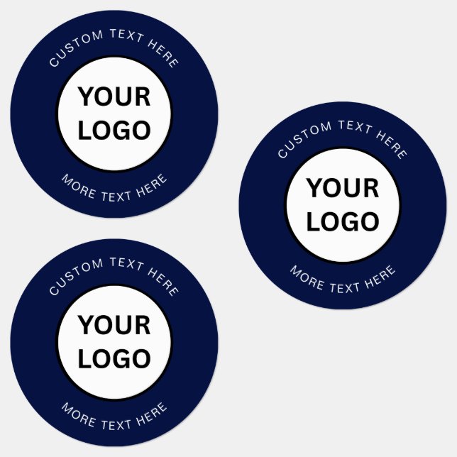 Minimalist Navy Blue Custom Business Logo Labels Etiketten (Gruppe)