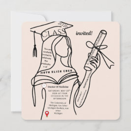 Minimalist Navy Graduation Invitation | Einladung