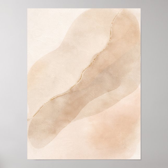 Minimalist Neutral Abstract Wall Art Poster – Beig (Vorne)