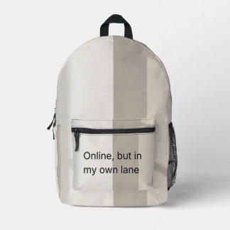 Minimalist Neutral Gestreift Online In Meiner Eige Bedruckter Rucksack