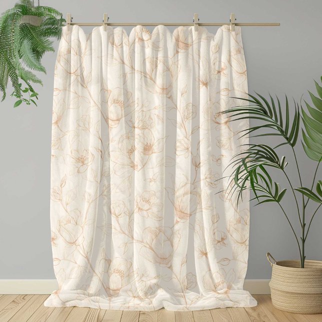 Minimalist Neutral Wildflower Fleecedecke (Von Creator hochgeladen)