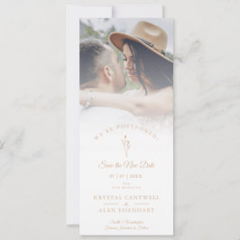 Minimalist New Date Botanical Postponed Wedding Save The Date