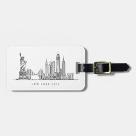 Minimalist New York City Skyline Line Art Gepäckanhänger