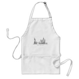 Minimalist New York City Skyline Line Art Schürze