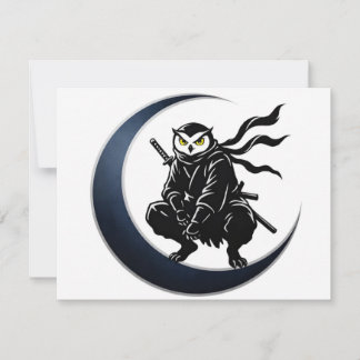 Minimalist Ninja Owl Post Card Einladung