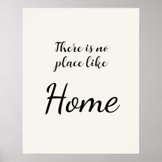 Minimalist No Place Like Home White Poster