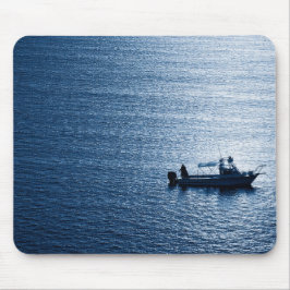 Minimalist Ocean Wall Art Fisherman Blue Mousepad