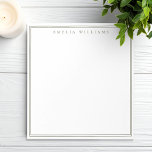 Minimalist Olive Green Monogram Two Border Notizblock<br><div class="desc">Create your own personalized notepads with olive green elegant chic typography monogram name and two border line design.</div>