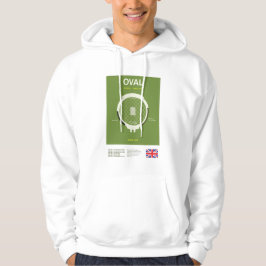 Minimalist Oval Cricket Ground Line Print Hoodie