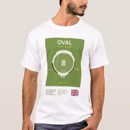 Minimalist Oval Cricket Ground Line Print Tee