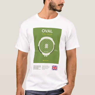 Minimalist Oval Cricket Ground Line Print Tee