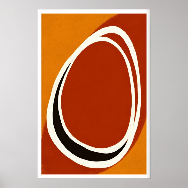 Minimalist Oval Wall Art, Bold Line Work, Negative Poster (Vorne)
