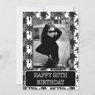 Minimalist Palm Tree Birthday Greeting Einladung