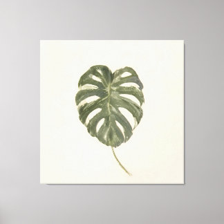 Minimalist panaschiertes Monstera-Blatt Vintage-Cr Leinwanddruck