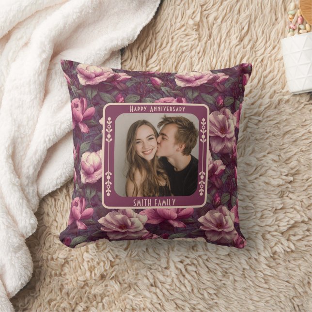 Minimalist Parents 1St Anniversary Throw Pillow  Kissen (Decke)