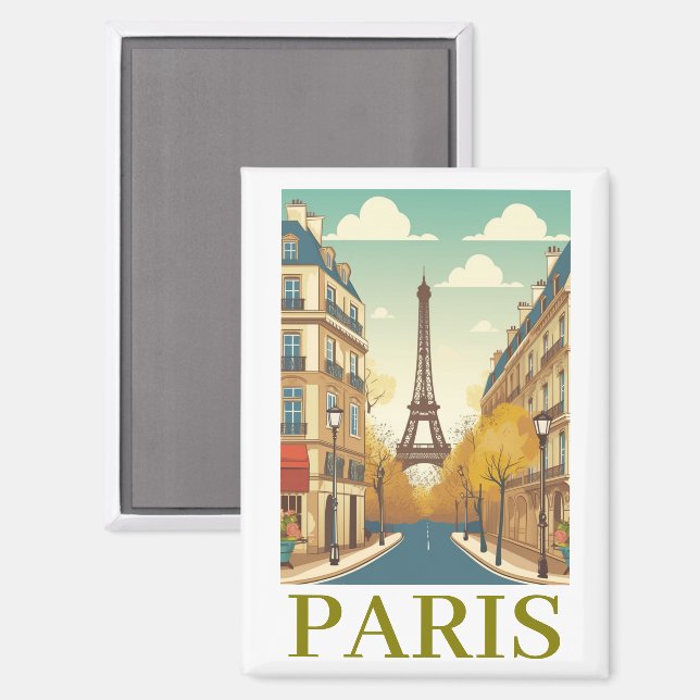 Minimalist Paris Frankreich Eiffelturm Pariser  Magnet (Vorderseite/Rückseite)