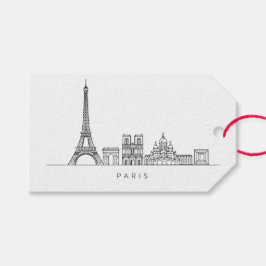 Minimalist Paris Skyline Line Art Geschenkanhänger