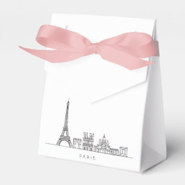 Minimalist Paris Skyline Line Art Geschenkschachtel