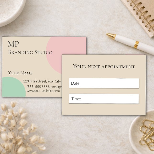 Minimalist Pastel Branding Design Terminkarte (Von Creator hochgeladen)