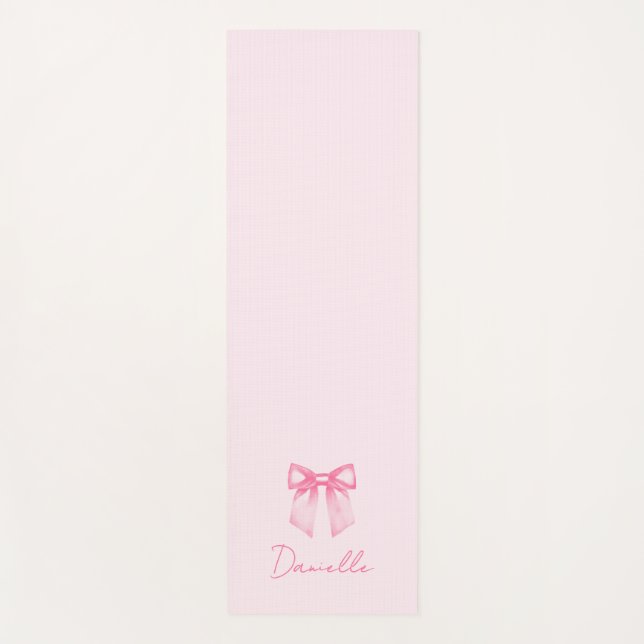 Minimalist Pastel Pink Bow Exercise Yogamatte (Vorderseite)