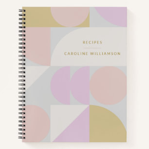Minimalist Pastell Geometrisch Personalisiertes Re Notizbuch