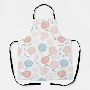 Minimalist Pastell-Rosa-Weiß-Blumenmuster Schürze