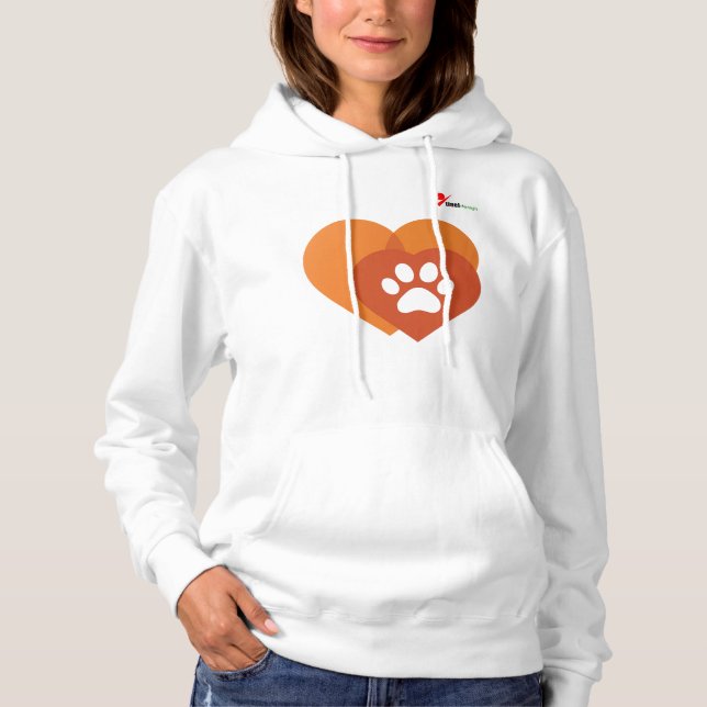 Minimalist Paw Print Heart  | Modern  Hoodie (Vorderseite)