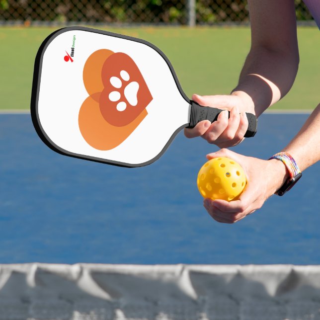 Minimalist Paw Print Heart Pickleball Paddle | Pet (InSitu)