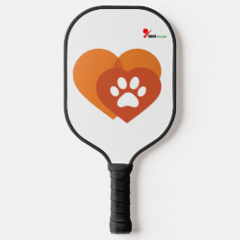 Minimalist Paw Print Heart Pickleball Paddle | Pet