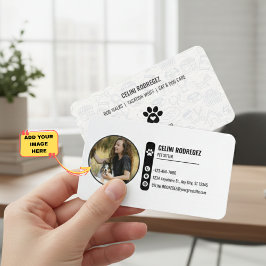 Minimalist Paw Print Pet Sitting Business Card Visitenkarte