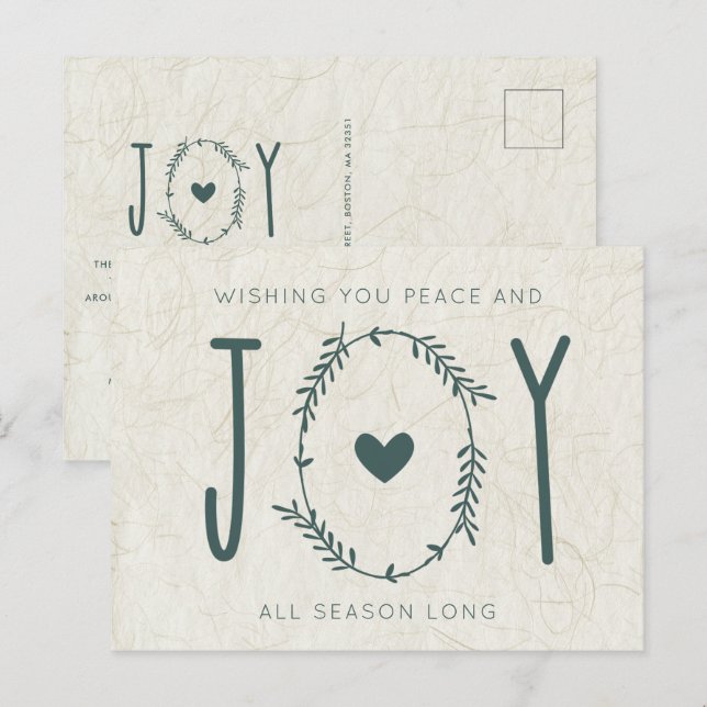 Minimalist Peace and Joy Weihnachten (Vorne/Hinten)