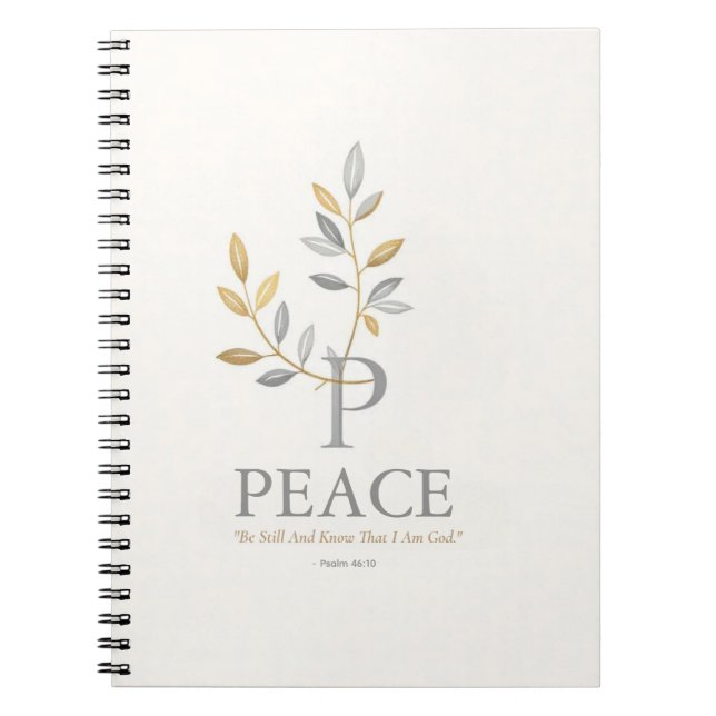 Minimalist "Peace" Journal with Gold Foil Botanica Notizblock (Vorderseite)