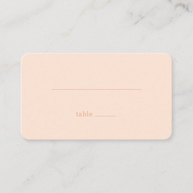 Minimalist Peach Line Platzkarte (Vorderseite)