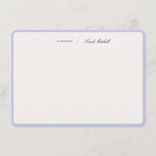 Minimalist Periwinkle Personalized Script Rounded Mitteilungskarte (Vorderseite)