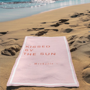 Minimalist Personalisiert Geküsst von der Sonne Strandtuch