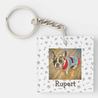 Minimalist Personalized Dog Lover Photo Keychain Schlüsselanhänger