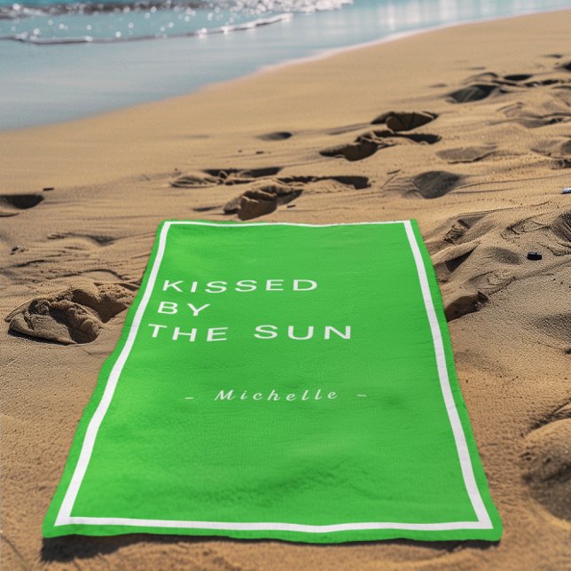Minimalist Personalized Kissed by the Sun Strandtuch (Von Creator hochgeladen)