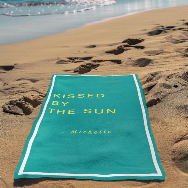 Minimalist Personalized Kissed by the Sun Strandtuch (Von Creator hochgeladen)